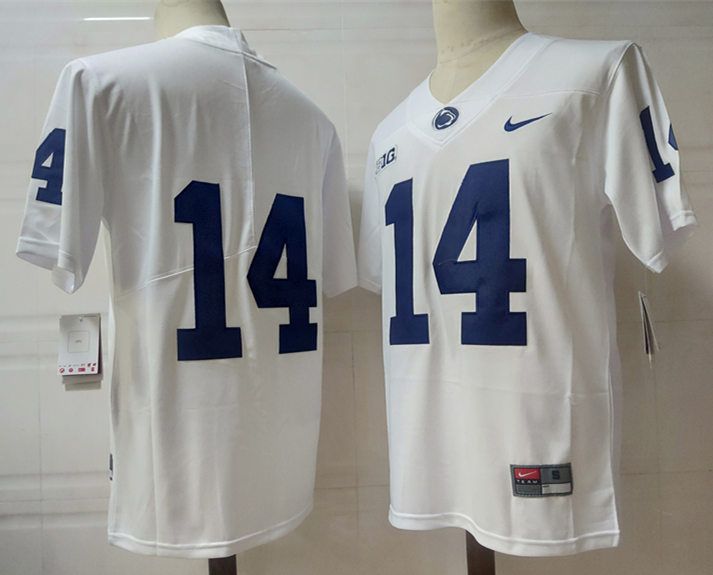 Men Penn State Natty Lions #14 No Name White Nike 2025 NCAA Jersey